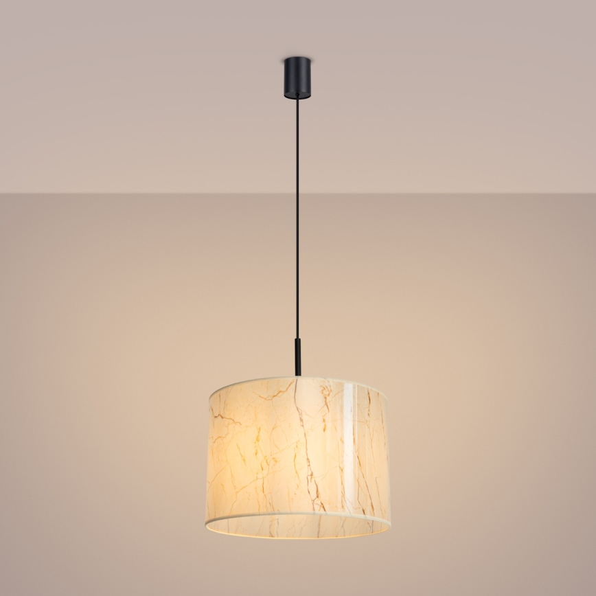 NEVIA Cable Pendant Light 1xE27/15W/230V, diameter 40 cm, beige/marble finish
