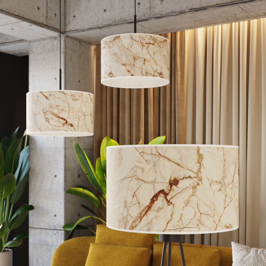 NEVIA Cable Pendant Light 1xE27/15W/230V, diameter 40 cm, beige/marble finish