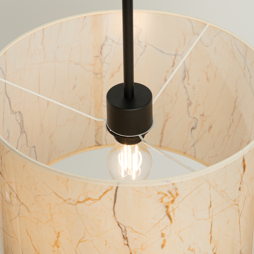 NEVIA Cable Pendant Light 1xE27/15W/230V, diameter 40 cm, beige/marble finish