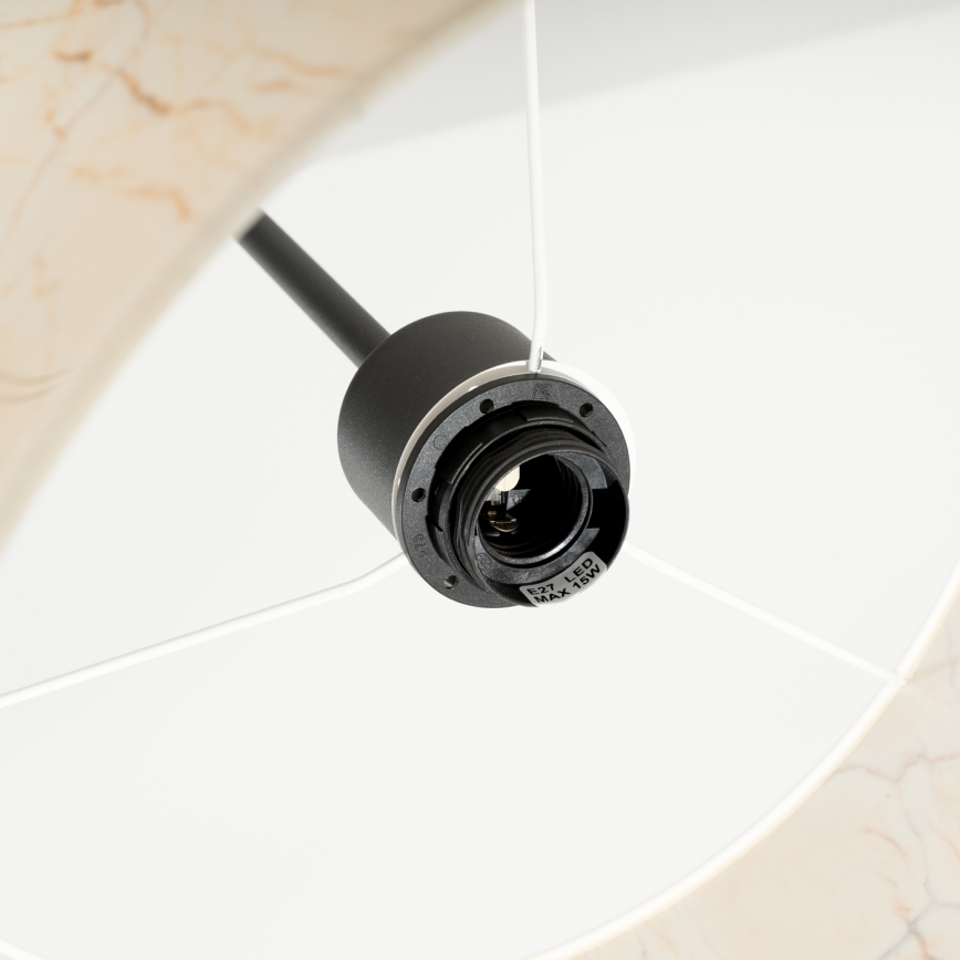 NEVIA Cable Pendant Light 1xE27/15W/230V, diameter 40 cm, beige/marble finish