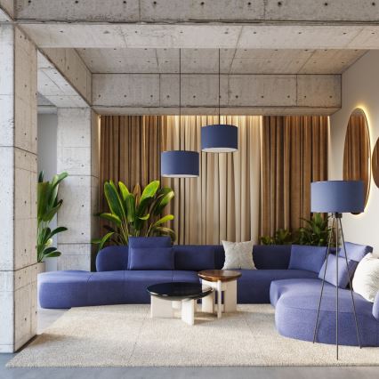 NEVIA cable-hung pendant light 1xE27/15W/230V, dia. 40 cm, blue