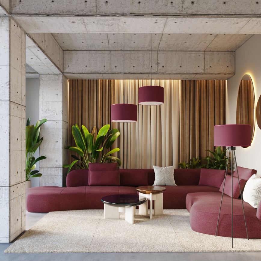 Cord pendant light NEVIA 1xE27/15W/230V Ø 40 cm, red