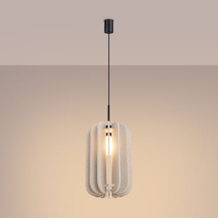 Cable pendant light MULA 1xE27/15W/230V dia. 27 cm cream