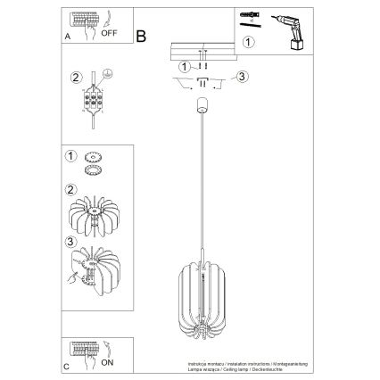 MULA Cable Pendant Lamp, 1× E27 (15 W), 230 V, Ø 27 cm — Yellow