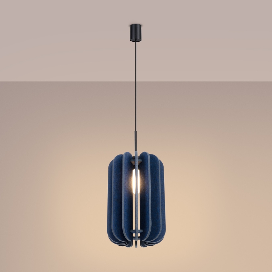 Pendant lamp on cord MULA 1xE27/15W/230V, Ø 27 cm, blue