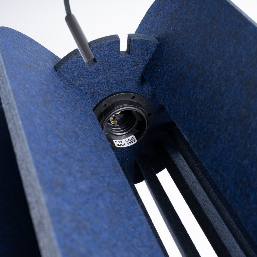 Pendant lamp on cord MULA 1xE27/15W/230V, Ø 27 cm, blue