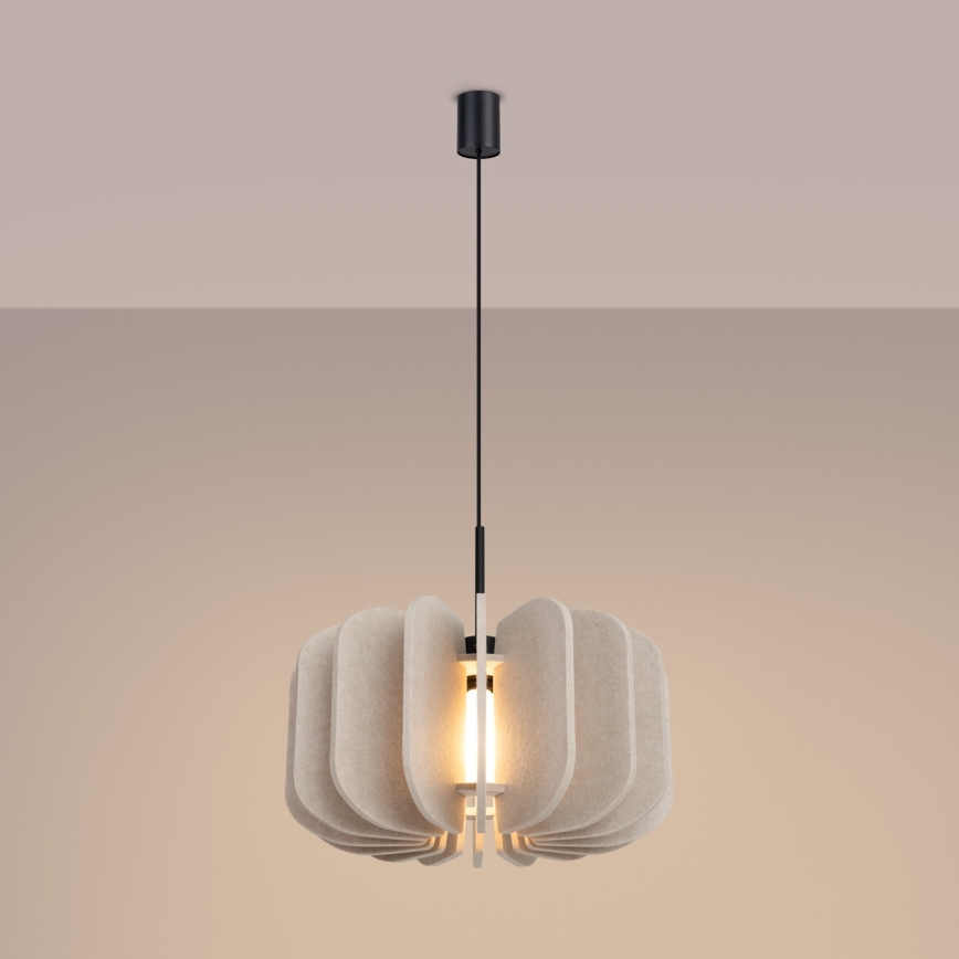 MULA cable-hung pendant light 1xE27/15W/230V, Ø 45 cm, cream