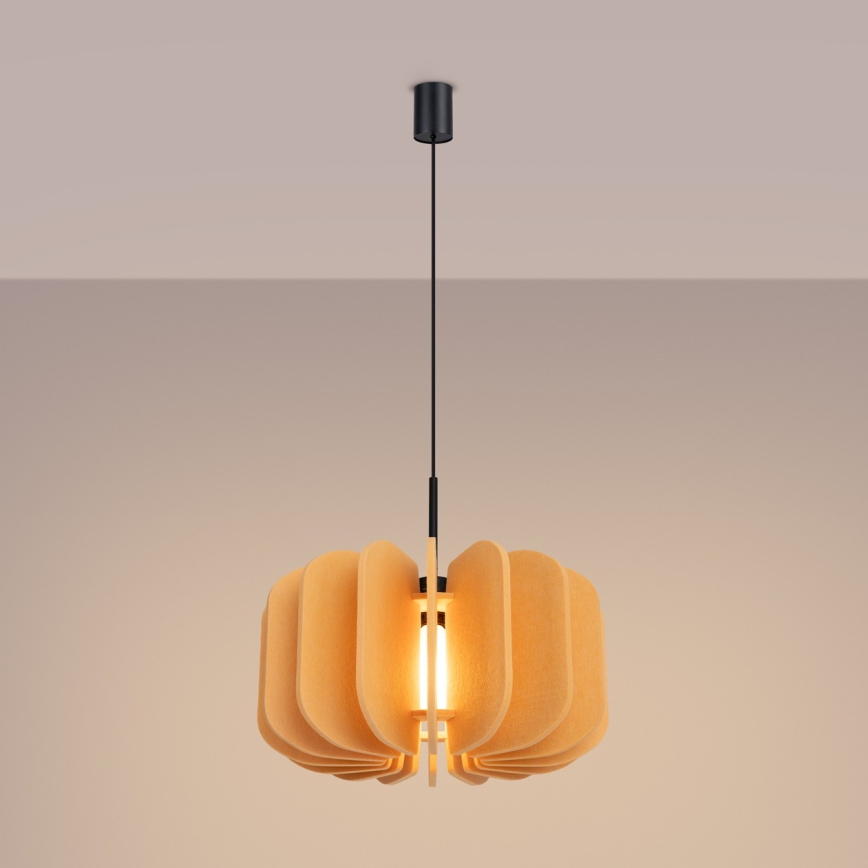 Pendant light on cord MULA 1xE27/15W/230V, diameter 45 cm, yellow
