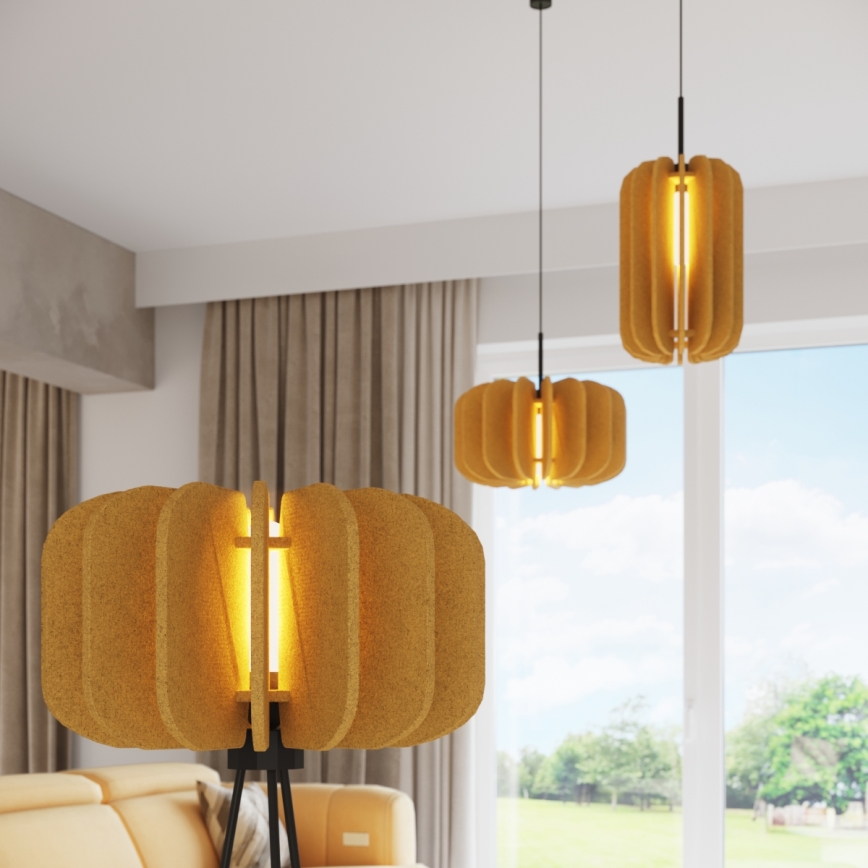 Pendant light on cord MULA 1xE27/15W/230V, diameter 45 cm, yellow