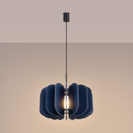 MULA cable-suspended pendant light, 1xE27/15W/230V, Ø 45 cm, blue