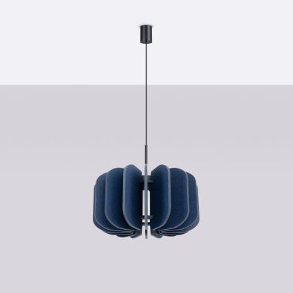 MULA cable-suspended pendant light, 1xE27/15W/230V, Ø 45 cm, blue