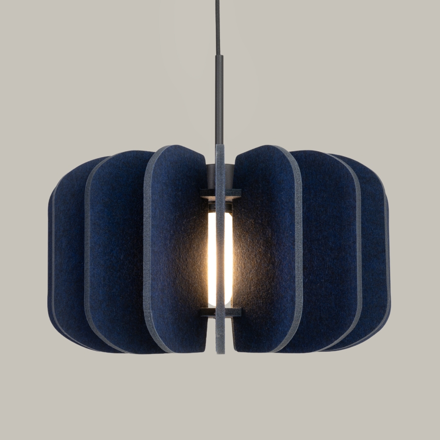 MULA cable-suspended pendant light, 1xE27/15W/230V, Ø 45 cm, blue