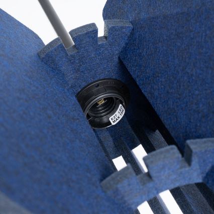 MULA cable-suspended pendant light, 1xE27/15W/230V, Ø 45 cm, blue