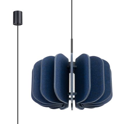 MULA cable-suspended pendant light, 1xE27/15W/230V, Ø 45 cm, blue