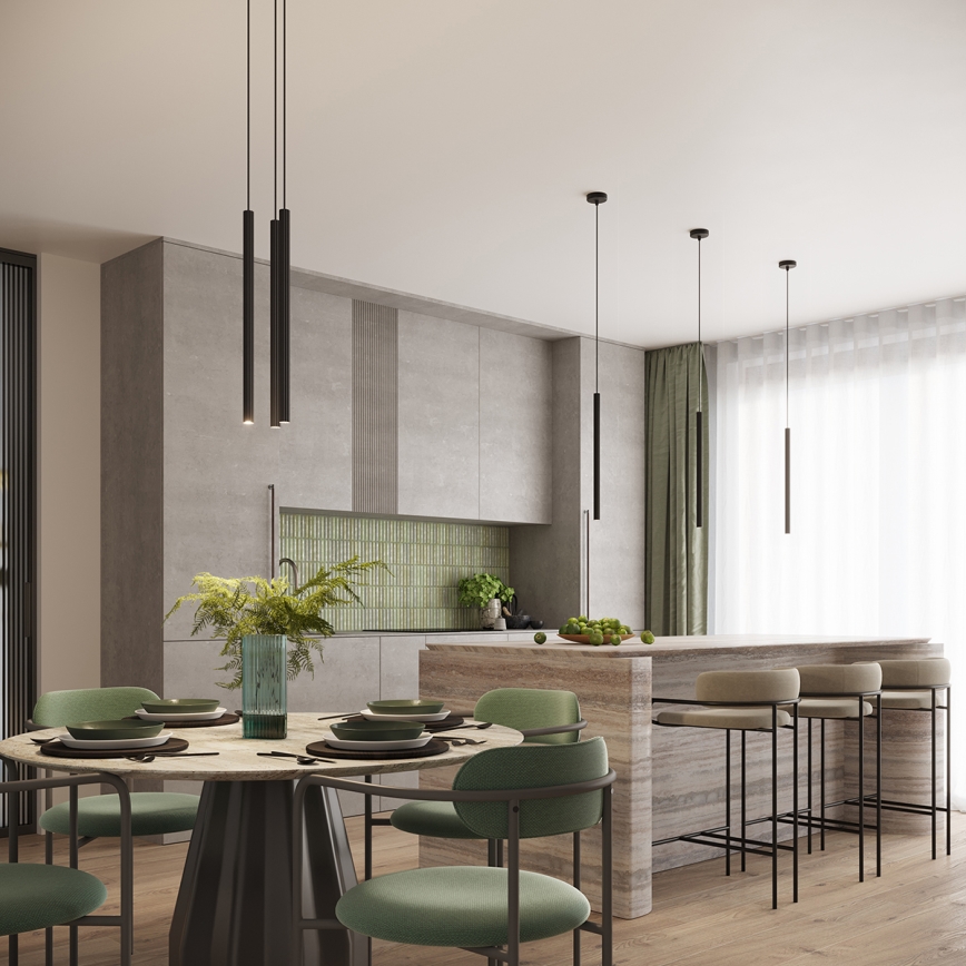 ARCHE cord pendant light 2xG9/8W/230V black