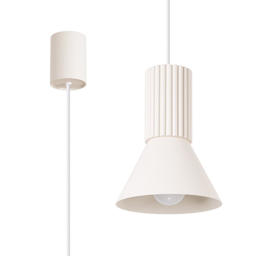 ESTRIA Cable Pendant Light, 1x E14/10W/230V, Ø 14 cm, Cream