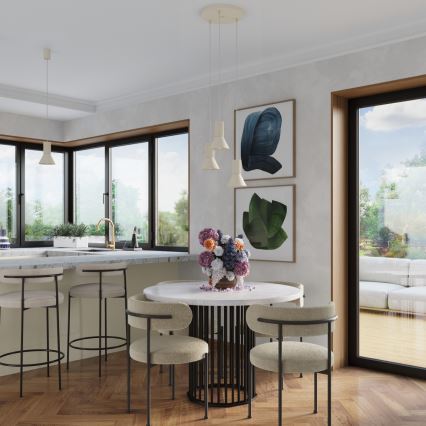 Cord pendant lamp ESTRIA 3xE14/10W/230V Ø 30 cm cream