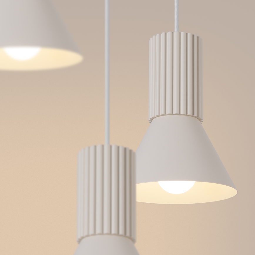 Cord pendant lamp ESTRIA 3xE14/10W/230V Ø 30 cm cream