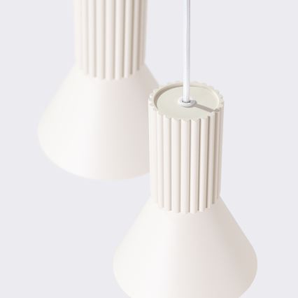 Cord pendant lamp ESTRIA 3xE14/10W/230V Ø 30 cm cream