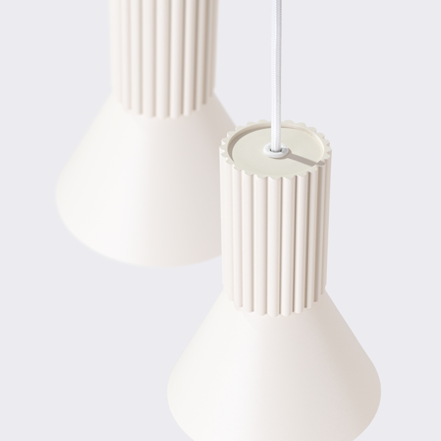 Cord pendant lamp ESTRIA 3xE14/10W/230V Ø 30 cm cream