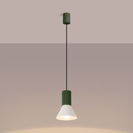 ESTRIA cable pendant light 1x E14/10W, 230V, Ø 14 cm, green