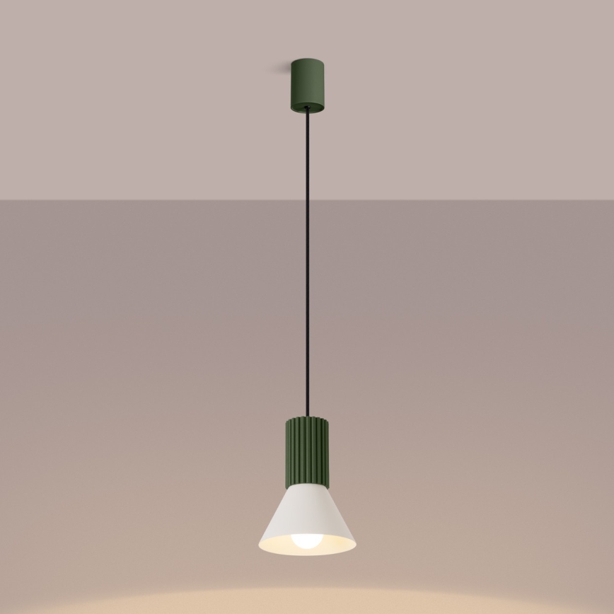 ESTRIA cable pendant light 1x E14/10W, 230V, Ø 14 cm, green