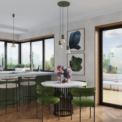 ESTRIA cable pendant light 1x E14/10W, 230V, Ø 14 cm, green