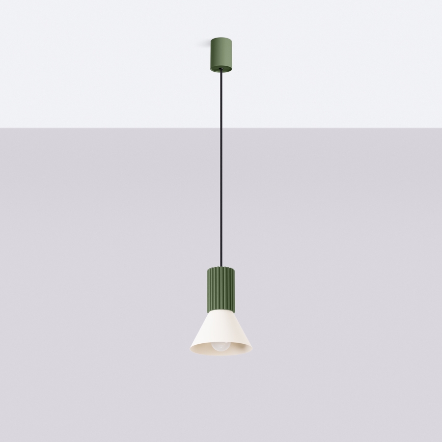 ESTRIA cable pendant light 1x E14/10W, 230V, Ø 14 cm, green
