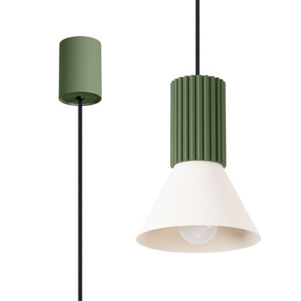 ESTRIA cable pendant light 1x E14/10W, 230V, Ø 14 cm, green