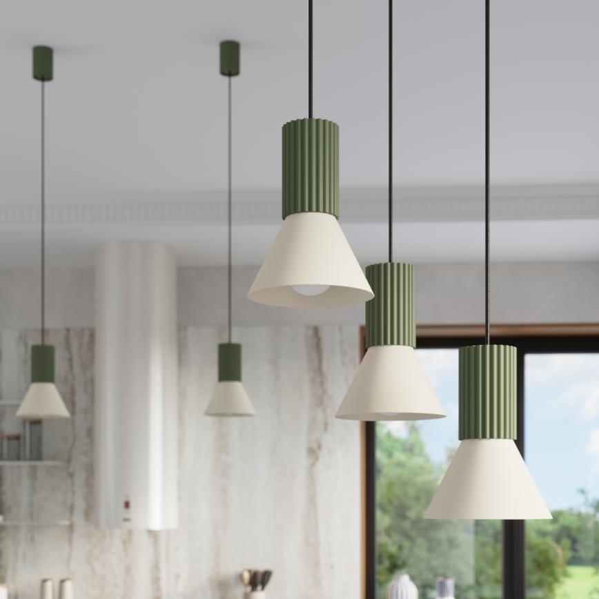 ESTRIA cord pendant lamp 3×E14/10W/230V, Ø30 cm, green