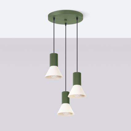 ESTRIA cord pendant lamp 3×E14/10W/230V, Ø30 cm, green