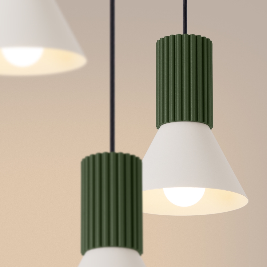 ESTRIA cord pendant lamp 3×E14/10W/230V, Ø30 cm, green