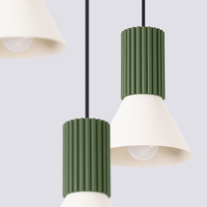 ESTRIA cord pendant lamp 3×E14/10W/230V, Ø30 cm, green