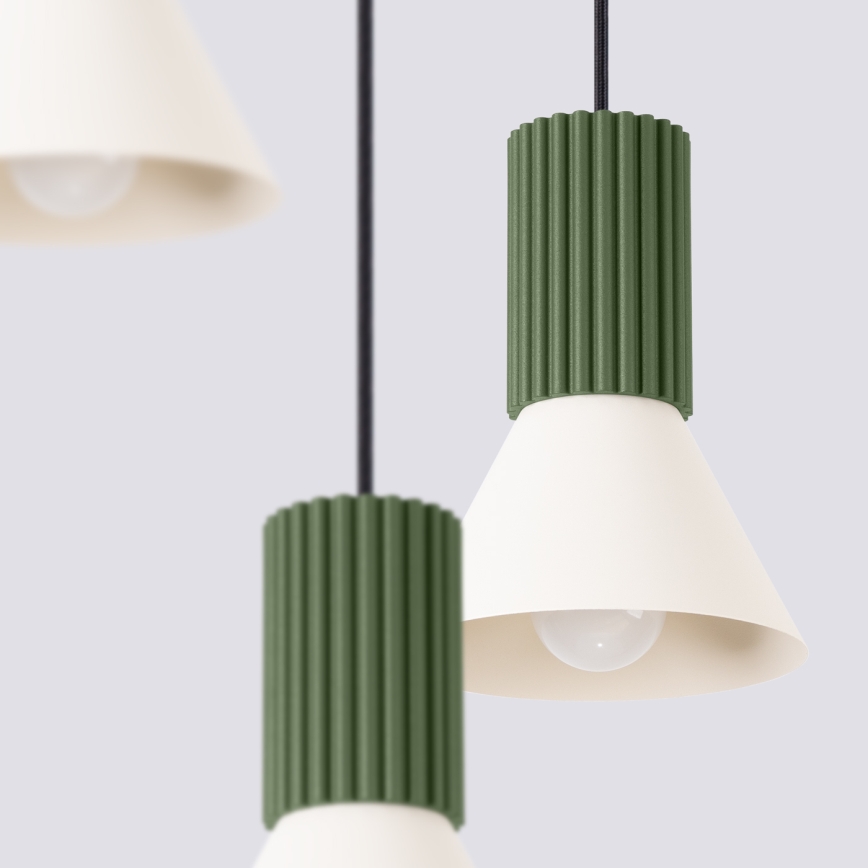 ESTRIA cord pendant lamp 3×E14/10W/230V, Ø30 cm, green