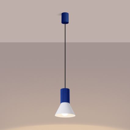 ESTRIA corded pendant light 1x E14/10W/230V, Ø 14 cm, blue