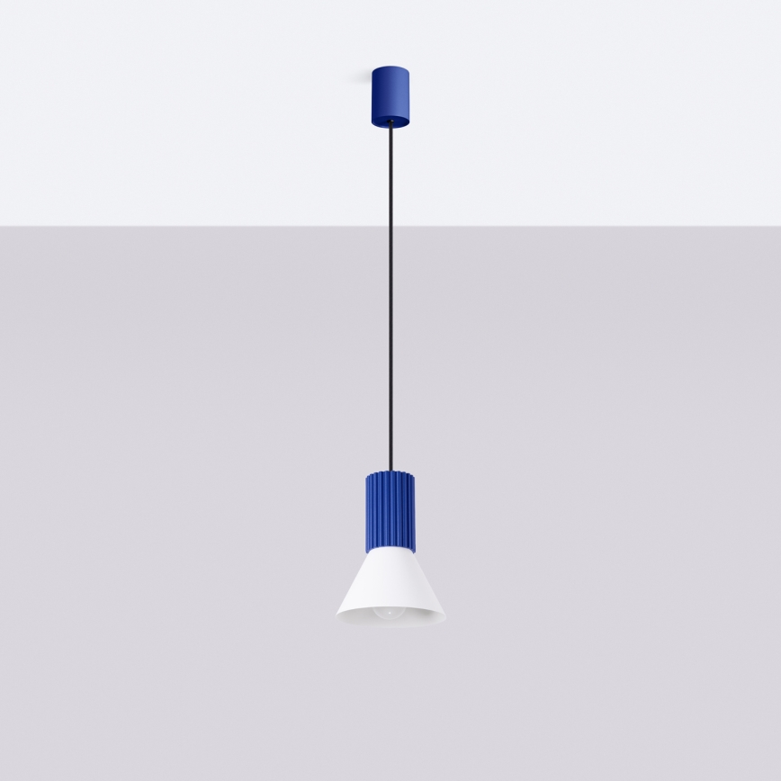 ESTRIA corded pendant light 1x E14/10W/230V, Ø 14 cm, blue