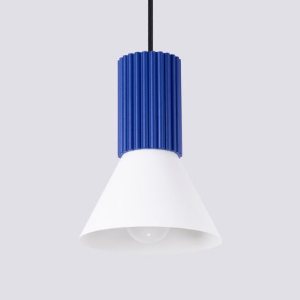 ESTRIA corded pendant light 1x E14/10W/230V, Ø 14 cm, blue