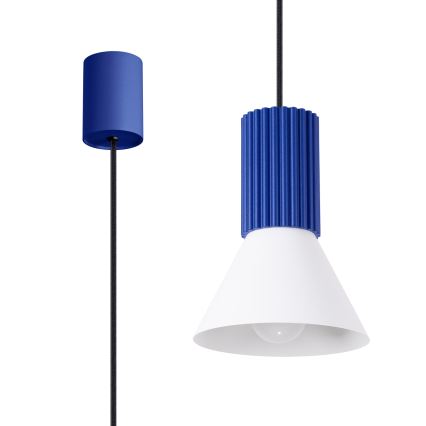 ESTRIA corded pendant light 1x E14/10W/230V, Ø 14 cm, blue
