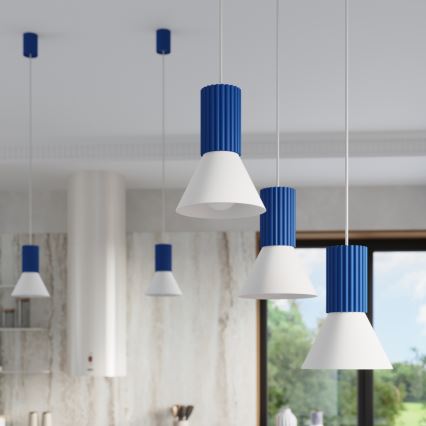 ESTRIA cord pendant, 3xE14/10W/230V, Ø 30 cm, blue