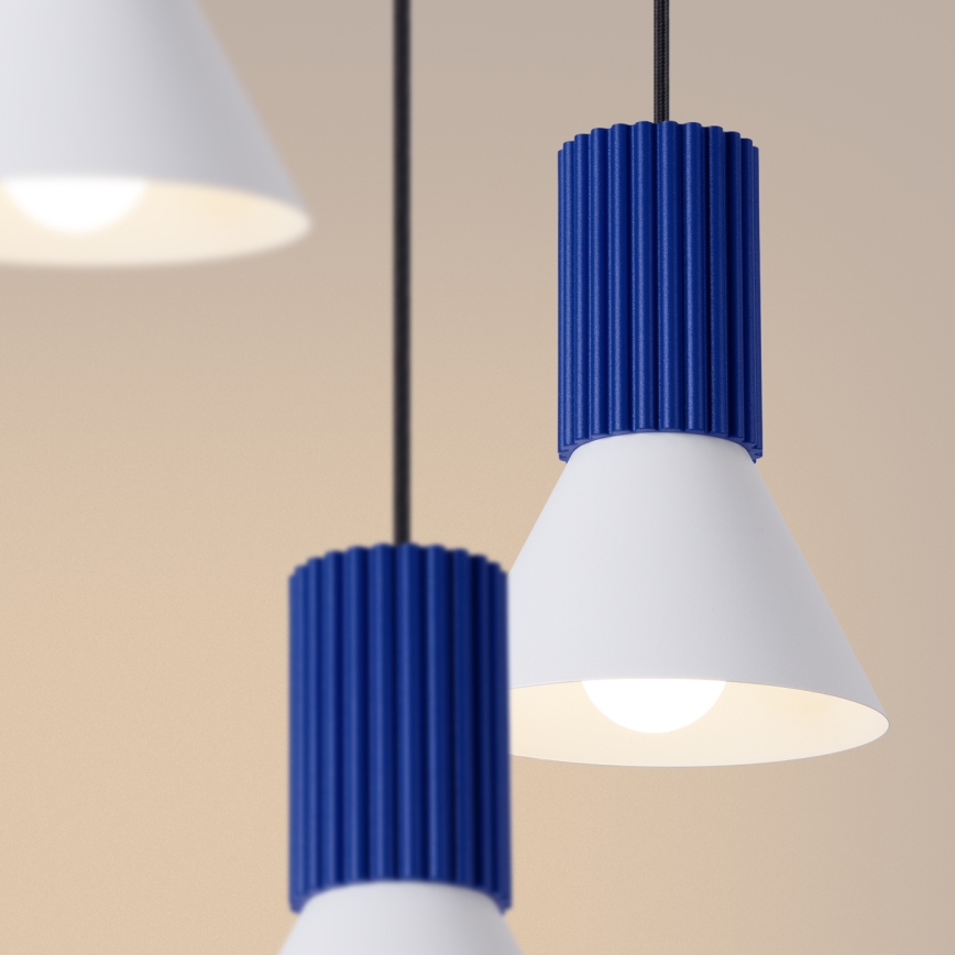 ESTRIA cord pendant, 3xE14/10W/230V, Ø 30 cm, blue