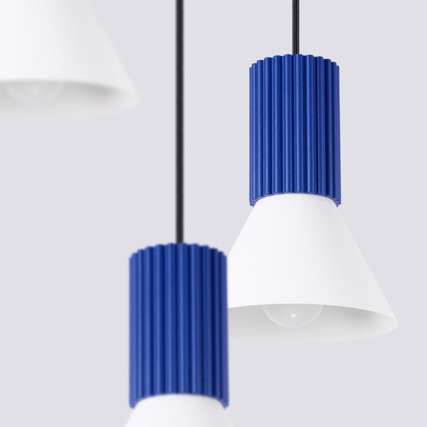 ESTRIA cord pendant, 3xE14/10W/230V, Ø 30 cm, blue