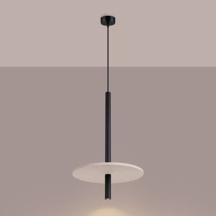 FELTRO cable-hung pendant 1xG9/8W/230V black/cream