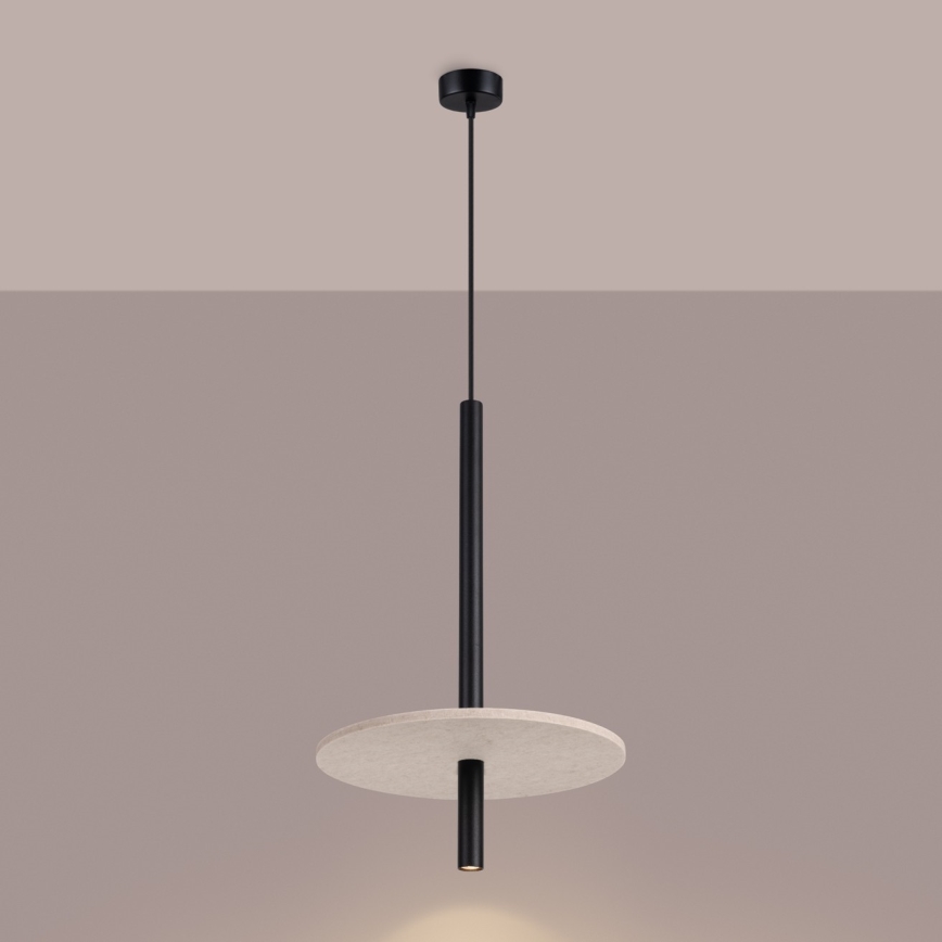 FELTRO cable-hung pendant 1xG9/8W/230V black/cream