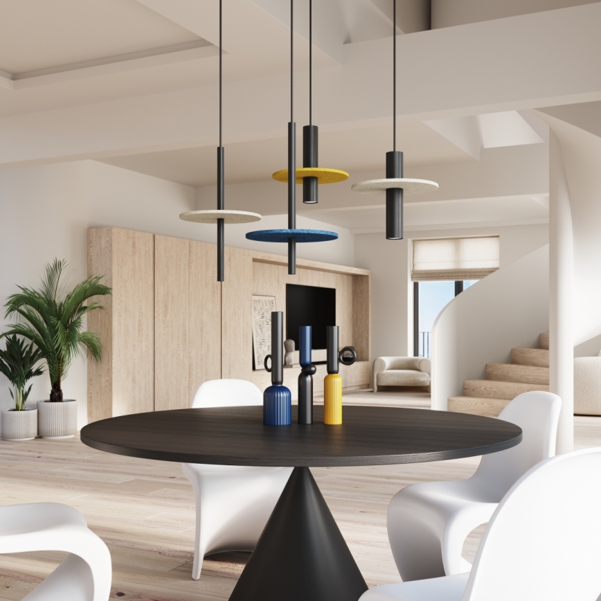 FELTRO cable-hung pendant 1xG9/8W/230V black/cream