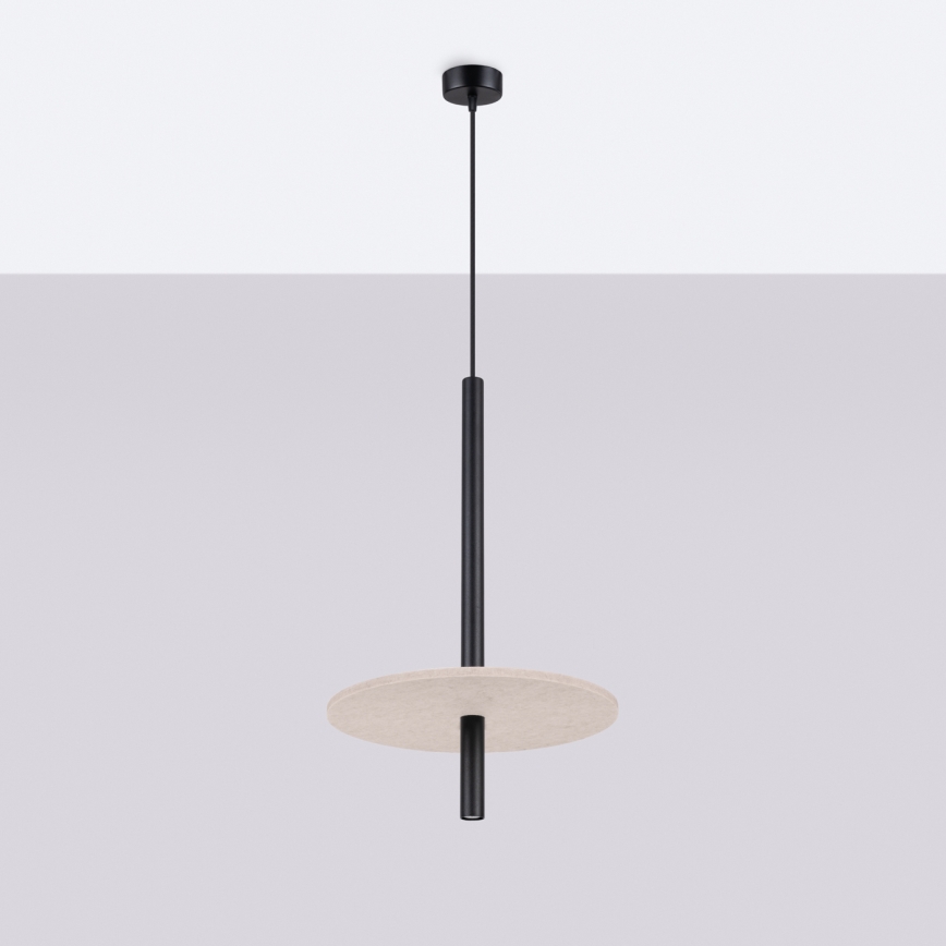 FELTRO cable-hung pendant 1xG9/8W/230V black/cream