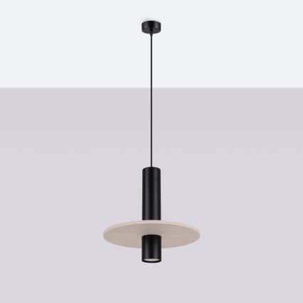 Cable-hung pendant light PELTA 1xGU10/10W/230V black/cream