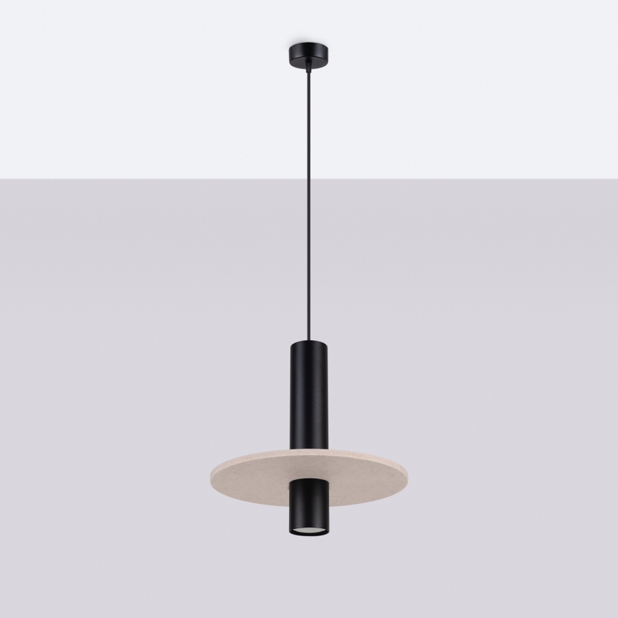 Cable-hung pendant light PELTA 1xGU10/10W/230V black/cream