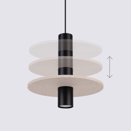 Cable-hung pendant light PELTA 1xGU10/10W/230V black/cream