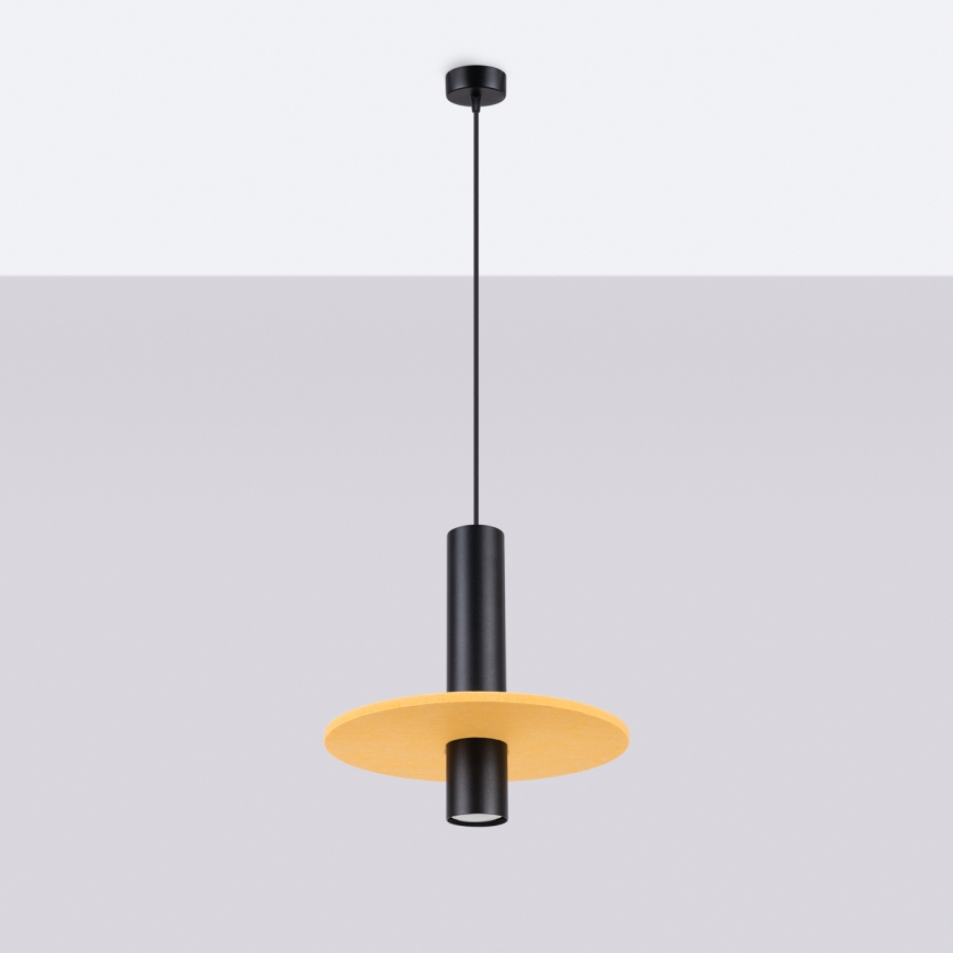 PELTA Cable Pendant Light, 1x GU10/10W/230V — Black/Yellow
