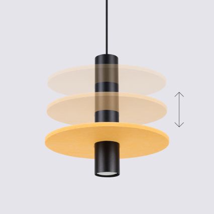 PELTA Cable Pendant Light, 1x GU10/10W/230V — Black/Yellow